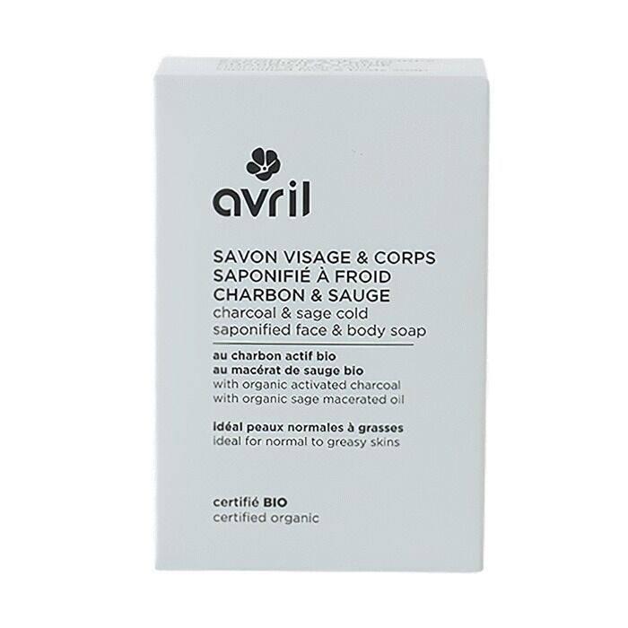 AVRIL Charcoal & Sage Cold-Process Soap for Face & Body – 100 g